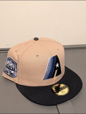 Topperzstore New Era Houston Astros 20th Anniversary Camel Navy Two Tone 7 5/8